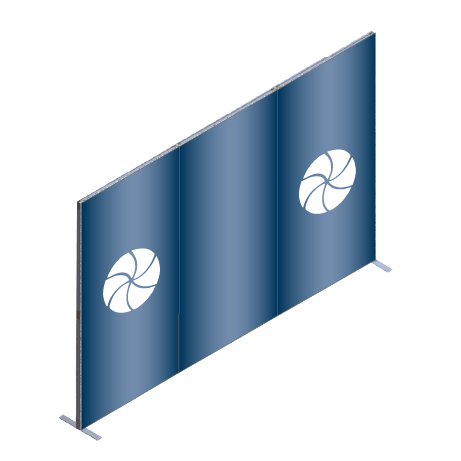 FASTFRAME™ gerade Wand | 3 Module | mit Druck