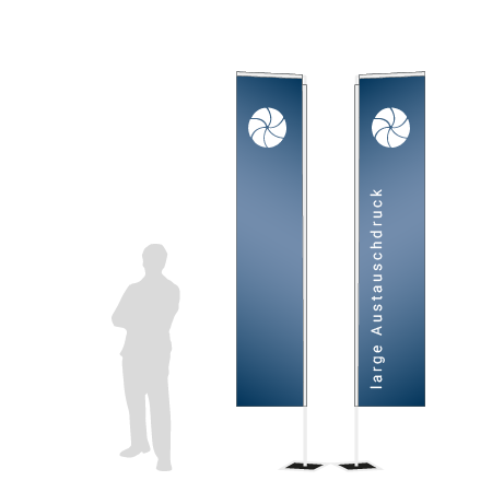 Beachflag Rechteck Austauschdruck | Large (400 cm) | beidseitig bedruckt
