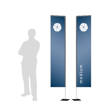 Beachflag Rechteck | Medium (300 cm) | beidseitig bedruckt