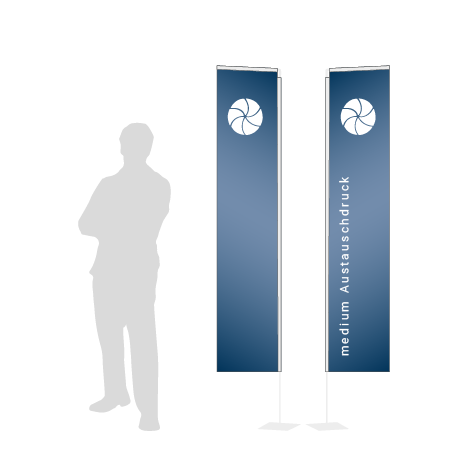 Beachflag Rechteck Austauschdruck | Medium (300 cm) | beidseitig bedruckt