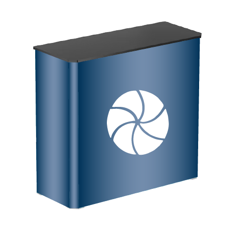 Messetheke FASTFRAME™ | B 102 cm x H 102,5 cm x T 41 cm | bedruckt