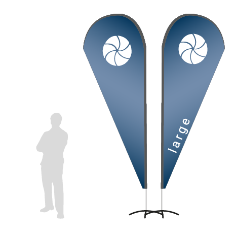 Beachflag Drop | Large (350 cm) | beidseitig bedruckt