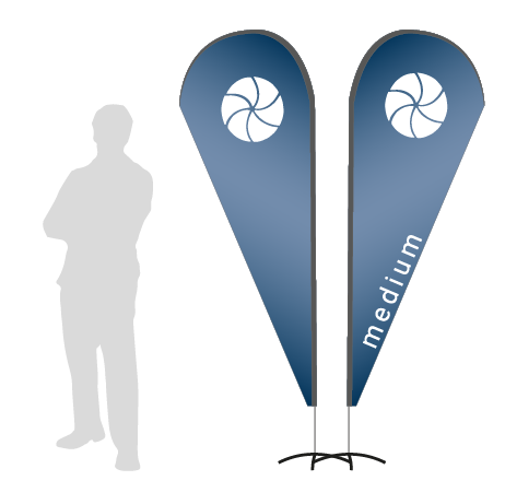Beachflag Drop | Medium (280 cm) | beidseitig bedruckt