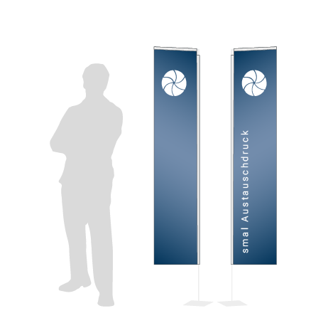 Beachflag Rechteck Austauschdruck | Small (200 cm) | beidseitig bedruckt